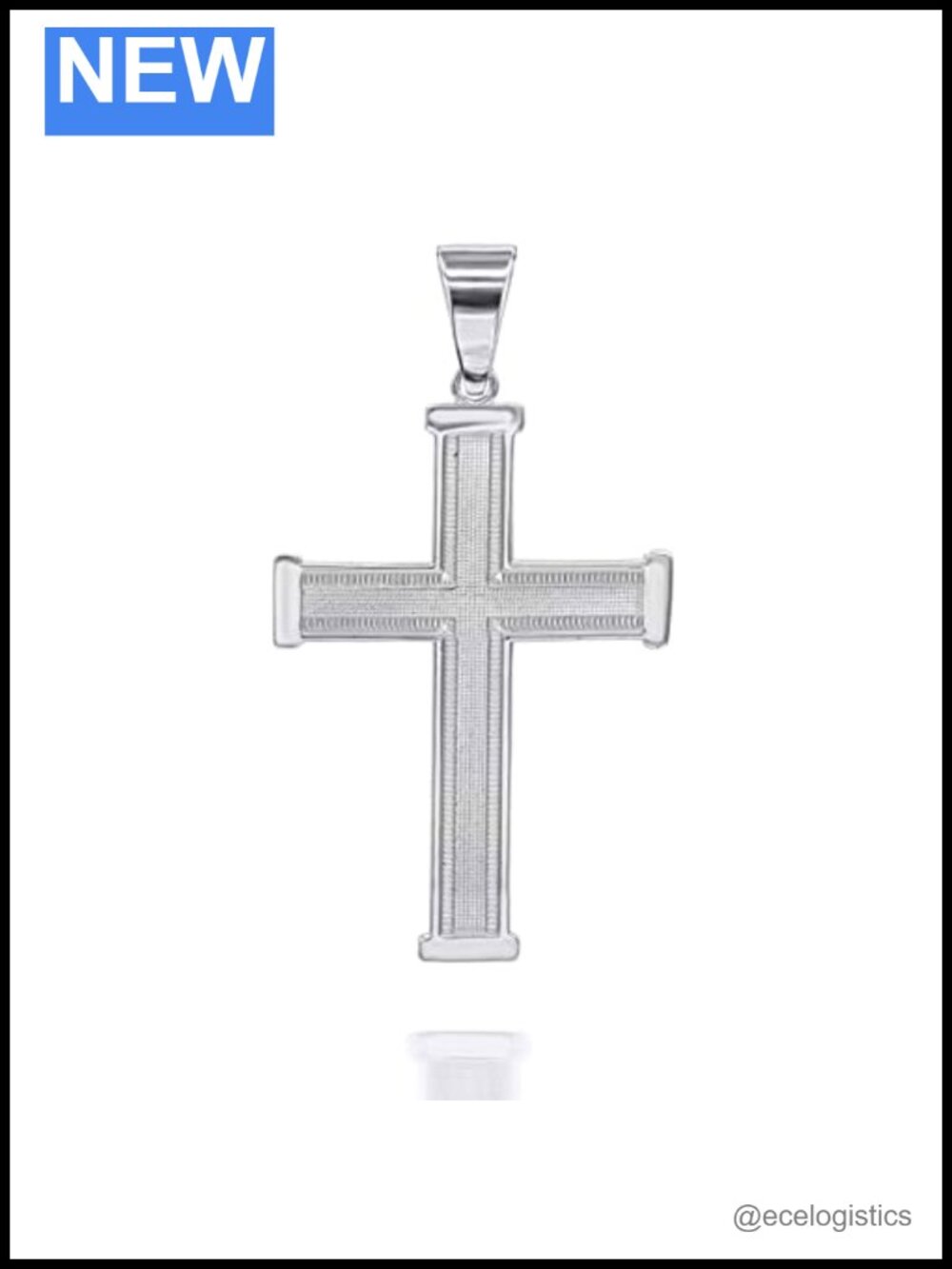 Sterling Silver Religious Cross Pendant Necklace Unisex Gift